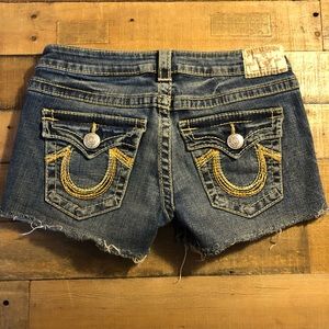 True Religion Rainbow Joey Jean shorts size 28
